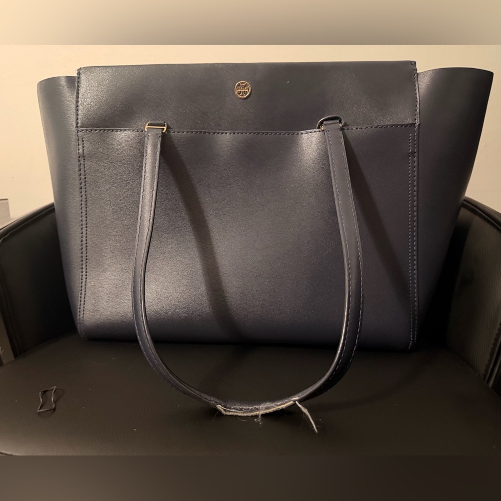 Tory Burch Parker Navy Blue Tote Bag